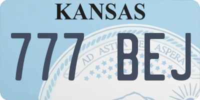KS license plate 777BEJ