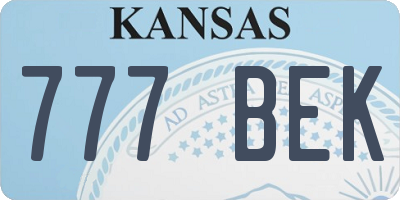 KS license plate 777BEK