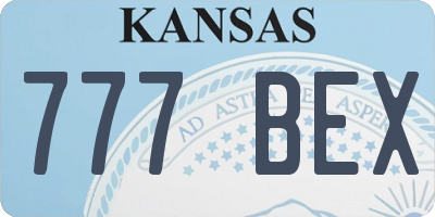KS license plate 777BEX