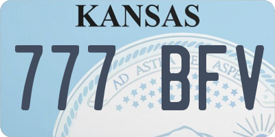 KS license plate 777BFV