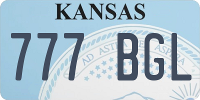 KS license plate 777BGL