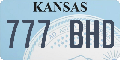 KS license plate 777BHD