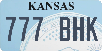KS license plate 777BHK