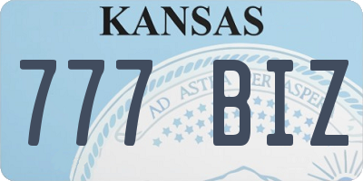 KS license plate 777BIZ