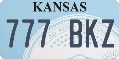 KS license plate 777BKZ