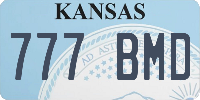 KS license plate 777BMD