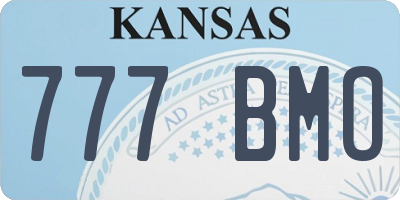 KS license plate 777BMO