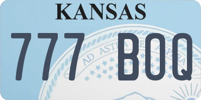 KS license plate 777BOQ