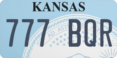 KS license plate 777BQR