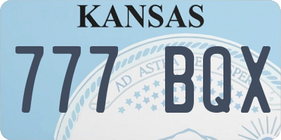 KS license plate 777BQX