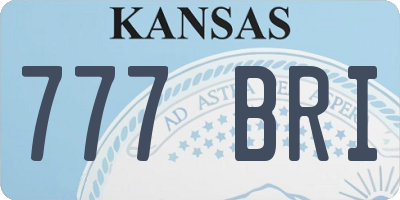 KS license plate 777BRI