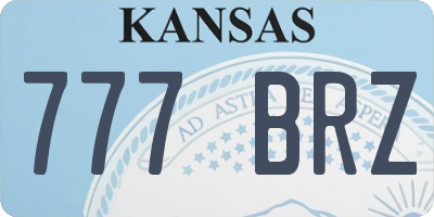 KS license plate 777BRZ