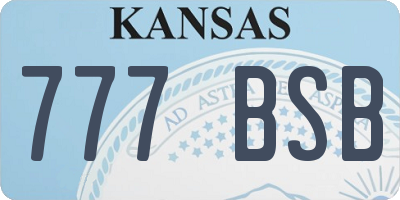 KS license plate 777BSB