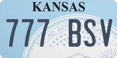 KS license plate 777BSV