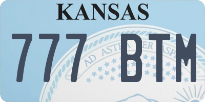 KS license plate 777BTM