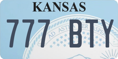 KS license plate 777BTY