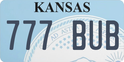 KS license plate 777BUB