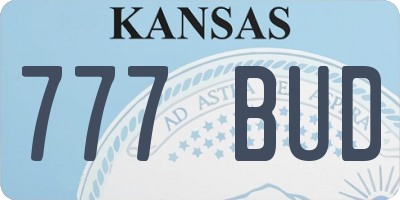 KS license plate 777BUD