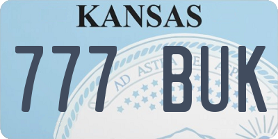 KS license plate 777BUK