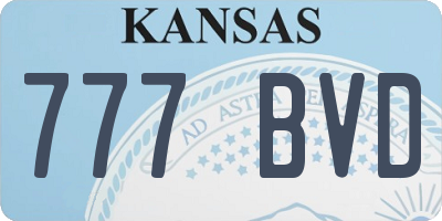 KS license plate 777BVD