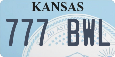 KS license plate 777BWL