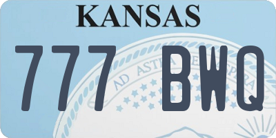 KS license plate 777BWQ