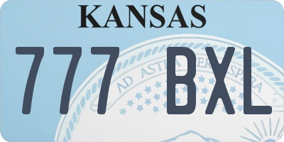 KS license plate 777BXL