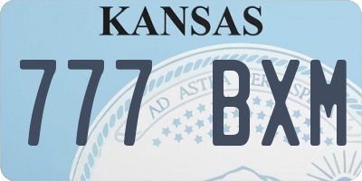 KS license plate 777BXM