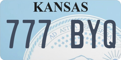 KS license plate 777BYQ