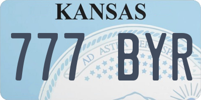 KS license plate 777BYR