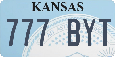 KS license plate 777BYT