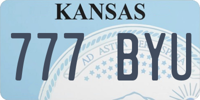 KS license plate 777BYU