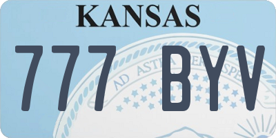 KS license plate 777BYV