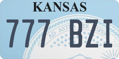 KS license plate 777BZI