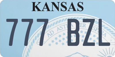 KS license plate 777BZL