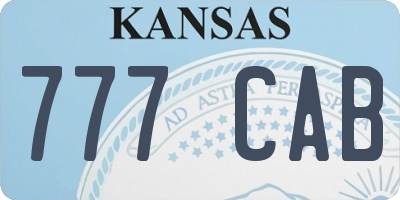 KS license plate 777CAB