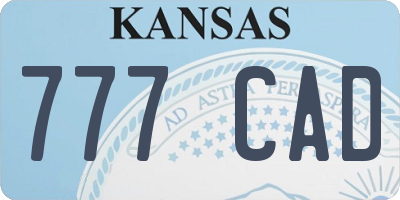 KS license plate 777CAD