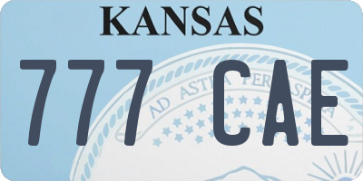 KS license plate 777CAE