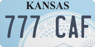 KS license plate 777CAF