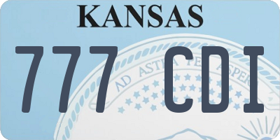 KS license plate 777CDI