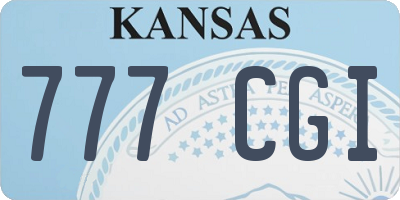 KS license plate 777CGI