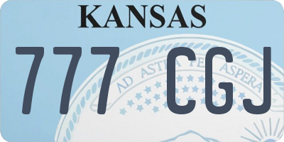 KS license plate 777CGJ