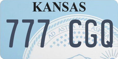 KS license plate 777CGQ