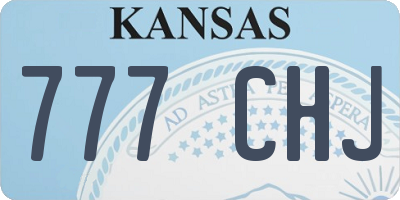 KS license plate 777CHJ