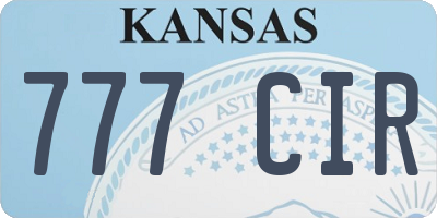 KS license plate 777CIR