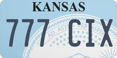 KS license plate 777CIX