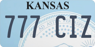 KS license plate 777CIZ