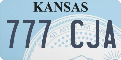KS license plate 777CJA