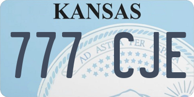 KS license plate 777CJE