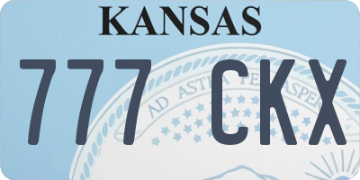 KS license plate 777CKX